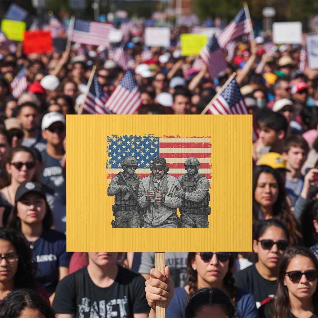 Captured Dictator Maduro Protest Sign Special Forces Justice Operation American Flag
