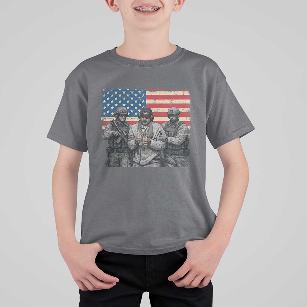 Captured Dictator Maduro T Shirt For Kid Special Forces Justice Operation American Flag - Wonder Print Shop