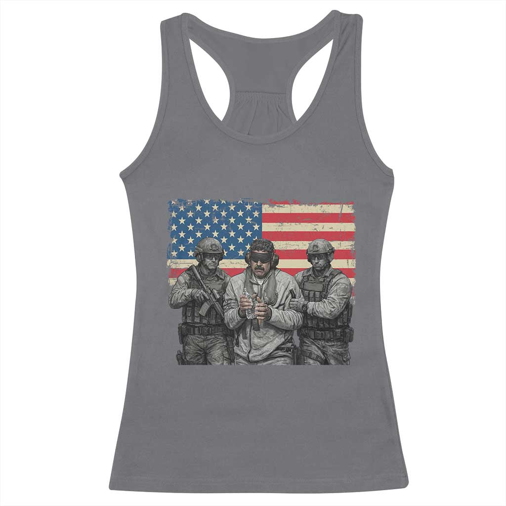 Captured Dictator Maduro Racerback Tank Top Special Forces Justice Operation American Flag - Wonder Print Shop