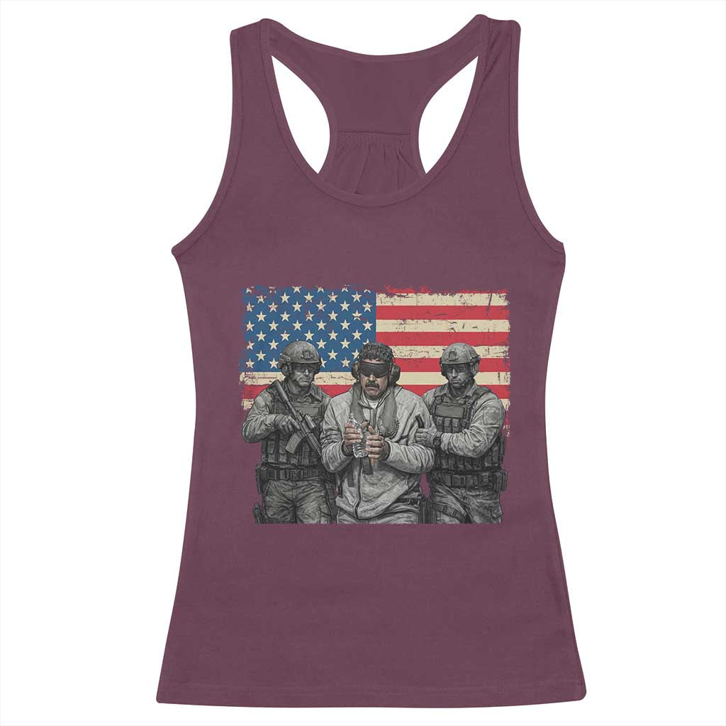 Captured Dictator Maduro Racerback Tank Top Special Forces Justice Operation American Flag - Wonder Print Shop