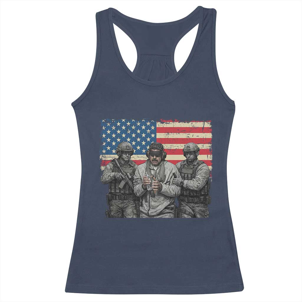 Captured Dictator Maduro Racerback Tank Top Special Forces Justice Operation American Flag - Wonder Print Shop