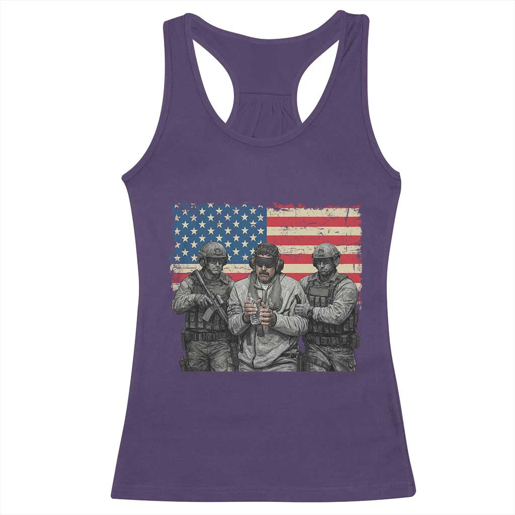 Captured Dictator Maduro Racerback Tank Top Special Forces Justice Operation American Flag - Wonder Print Shop