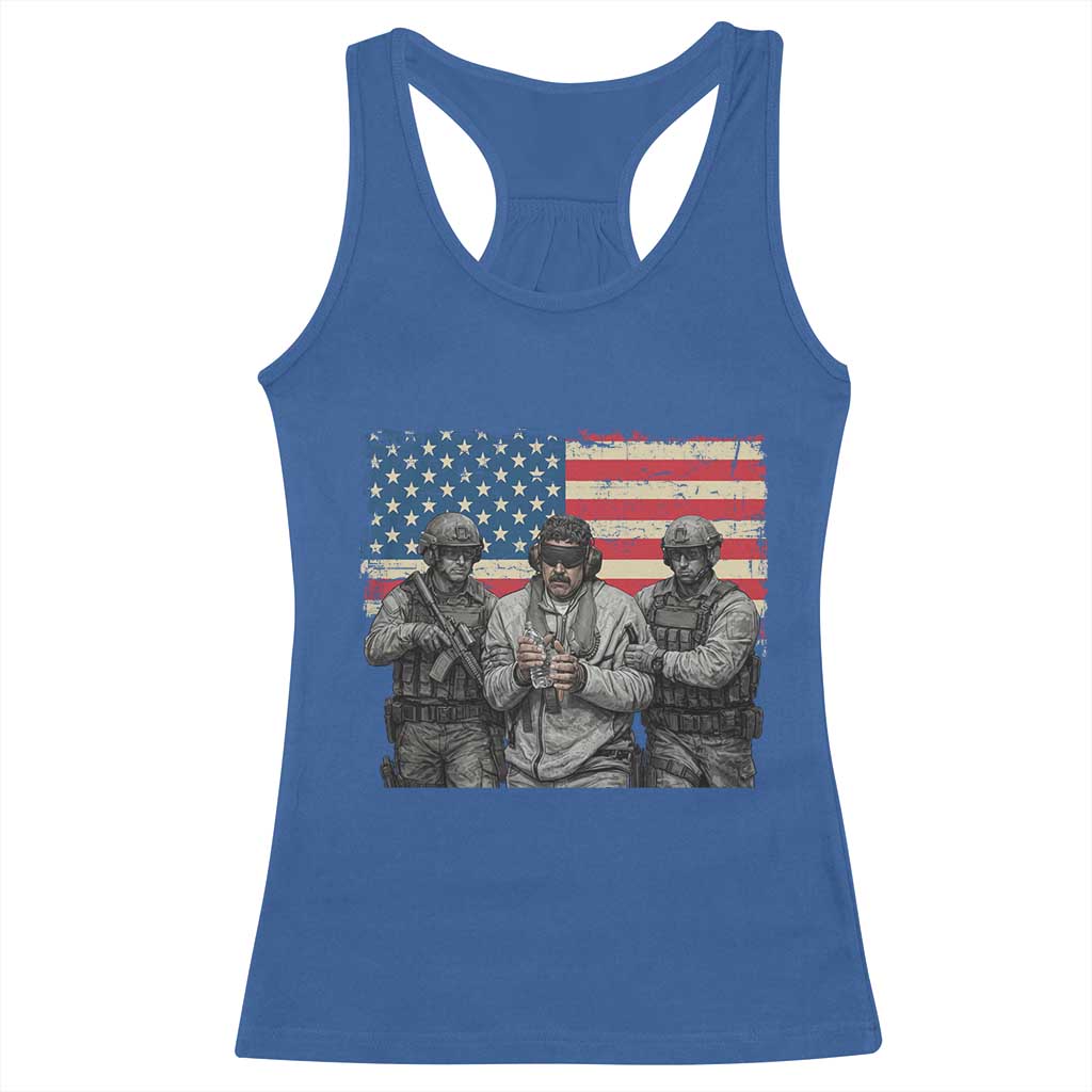 Captured Dictator Maduro Racerback Tank Top Special Forces Justice Operation American Flag - Wonder Print Shop