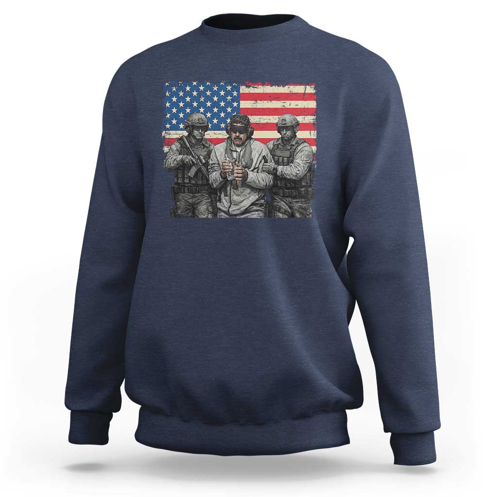 Captured Dictator Maduro Sweatshirt Special Forces Justice Operation American Flag - Wonder Print Shop