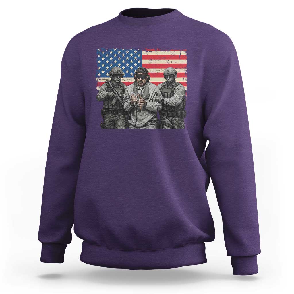 Captured Dictator Maduro Sweatshirt Special Forces Justice Operation American Flag - Wonder Print Shop