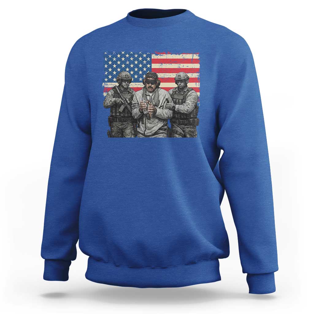 Captured Dictator Maduro Sweatshirt Special Forces Justice Operation American Flag - Wonder Print Shop