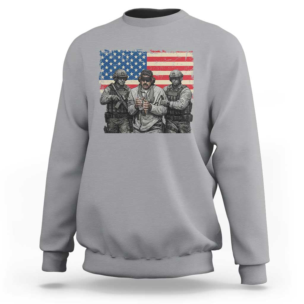 Captured Dictator Maduro Sweatshirt Special Forces Justice Operation American Flag - Wonder Print Shop
