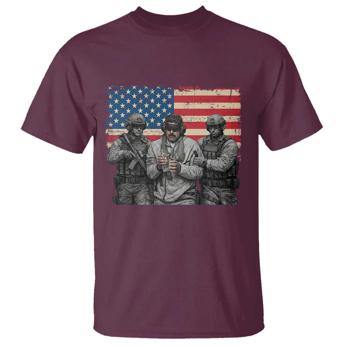 Captured Dictator Maduro T Shirt Special Forces Justice Operation American Flag - Wonder Print Shop