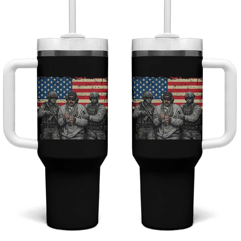 Captured Dictator Maduro Tumbler With Handle Special Forces Justice Operation American Flag - Wonder Print Shop
