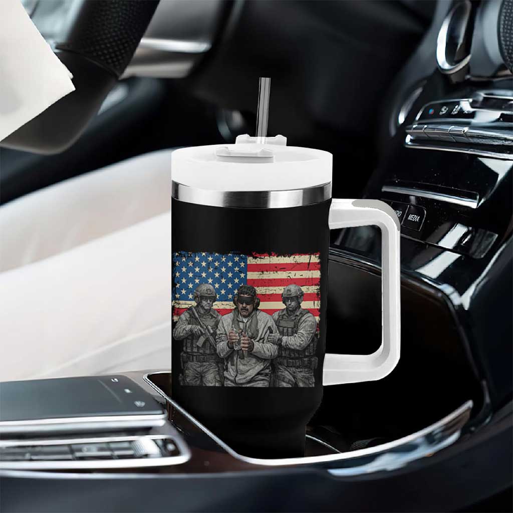 Captured Dictator Maduro Tumbler With Handle Special Forces Justice Operation American Flag - Wonder Print Shop