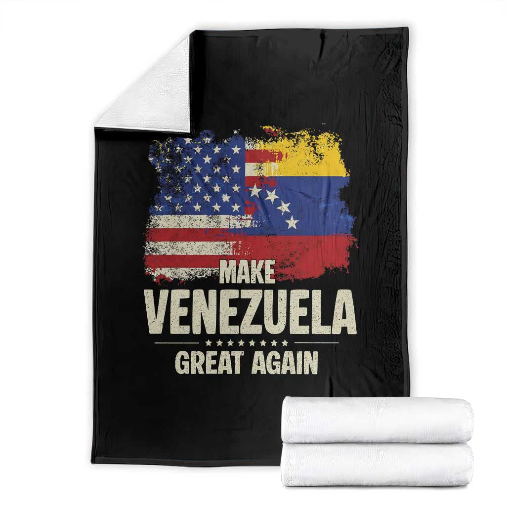 Make Venezuela Great Again Throw Blanket Distressed US  and Venezuela Flag Unity - Wonder Print Shop