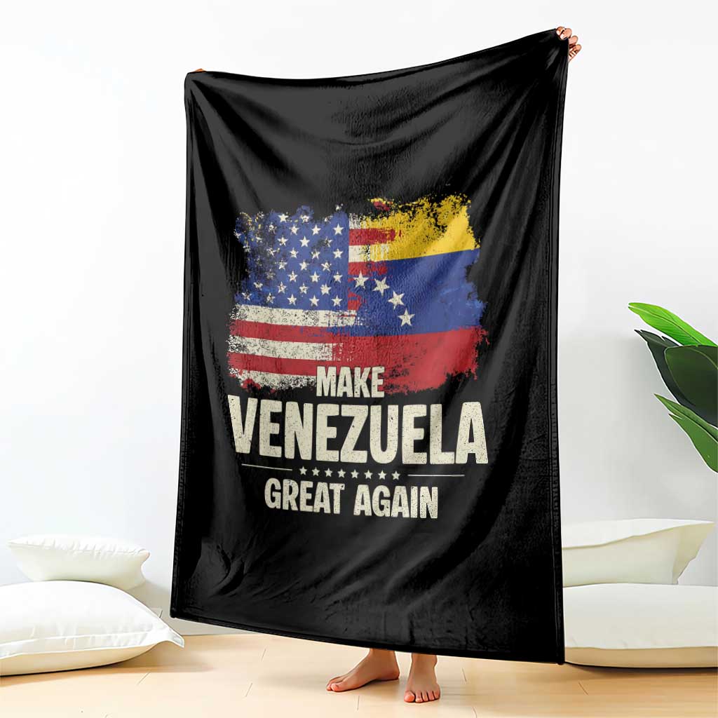 Make Venezuela Great Again Throw Blanket Distressed US  and Venezuela Flag Unity - Wonder Print Shop