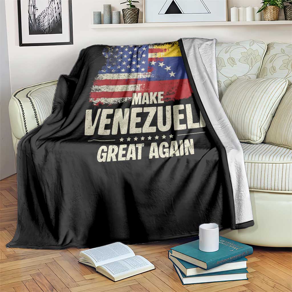 Make Venezuela Great Again Throw Blanket Distressed US  and Venezuela Flag Unity - Wonder Print Shop