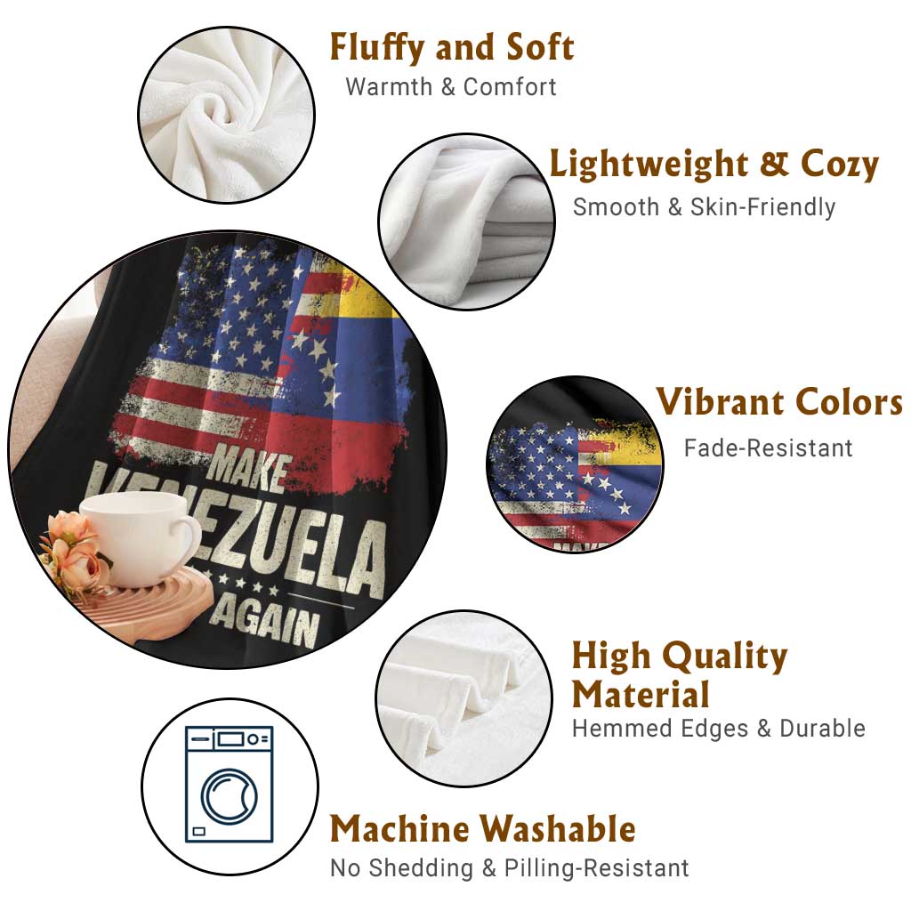 Make Venezuela Great Again Throw Blanket Distressed US  and Venezuela Flag Unity - Wonder Print Shop