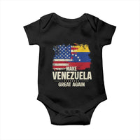 Make Venezuela Great Again Baby Onesie Distressed US  and Venezuela Flag Unity - Wonder Print Shop