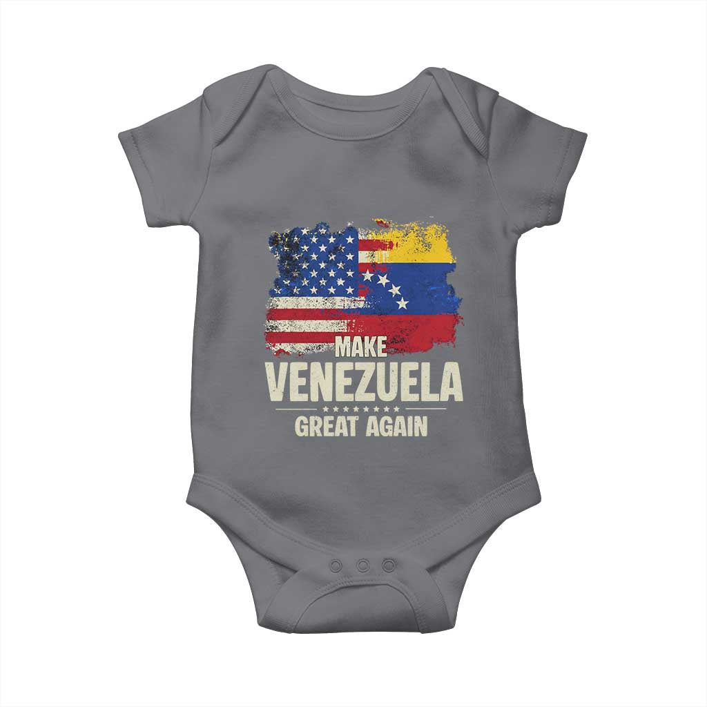 Make Venezuela Great Again Baby Onesie Distressed US  and Venezuela Flag Unity - Wonder Print Shop