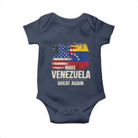 Make Venezuela Great Again Baby Onesie Distressed US  and Venezuela Flag Unity - Wonder Print Shop
