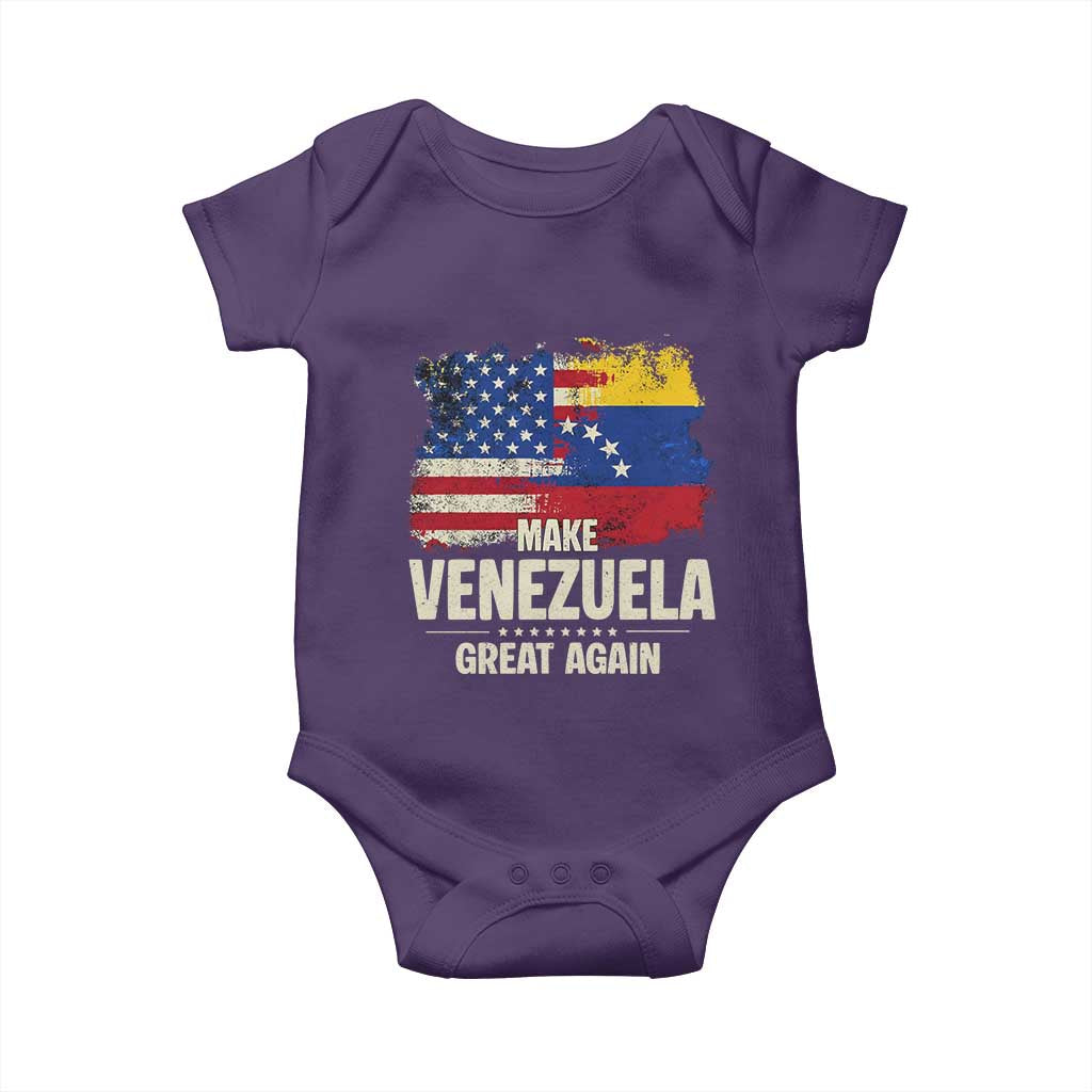 Make Venezuela Great Again Baby Onesie Distressed US  and Venezuela Flag Unity - Wonder Print Shop