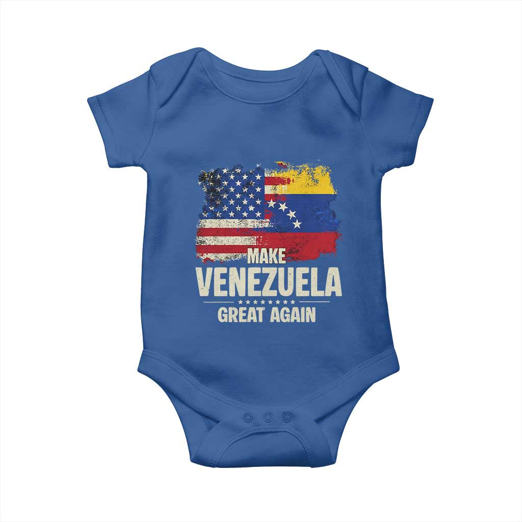 Make Venezuela Great Again Baby Onesie Distressed US  and Venezuela Flag Unity - Wonder Print Shop