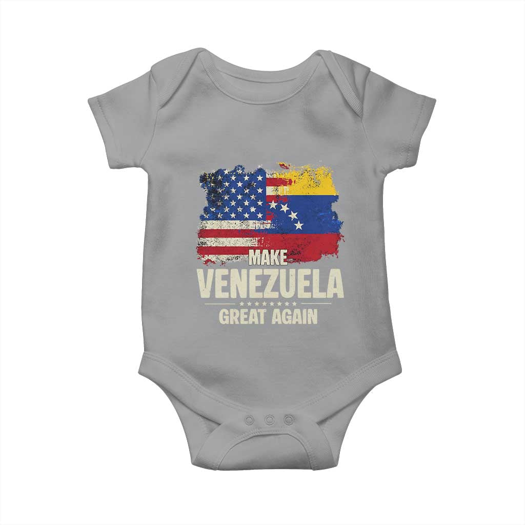 Make Venezuela Great Again Baby Onesie Distressed US  and Venezuela Flag Unity - Wonder Print Shop