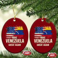 Make Venezuela Great Again Ceramic Ornament Distressed US  and Venezuela Flag Unity - Wonder Print Shop