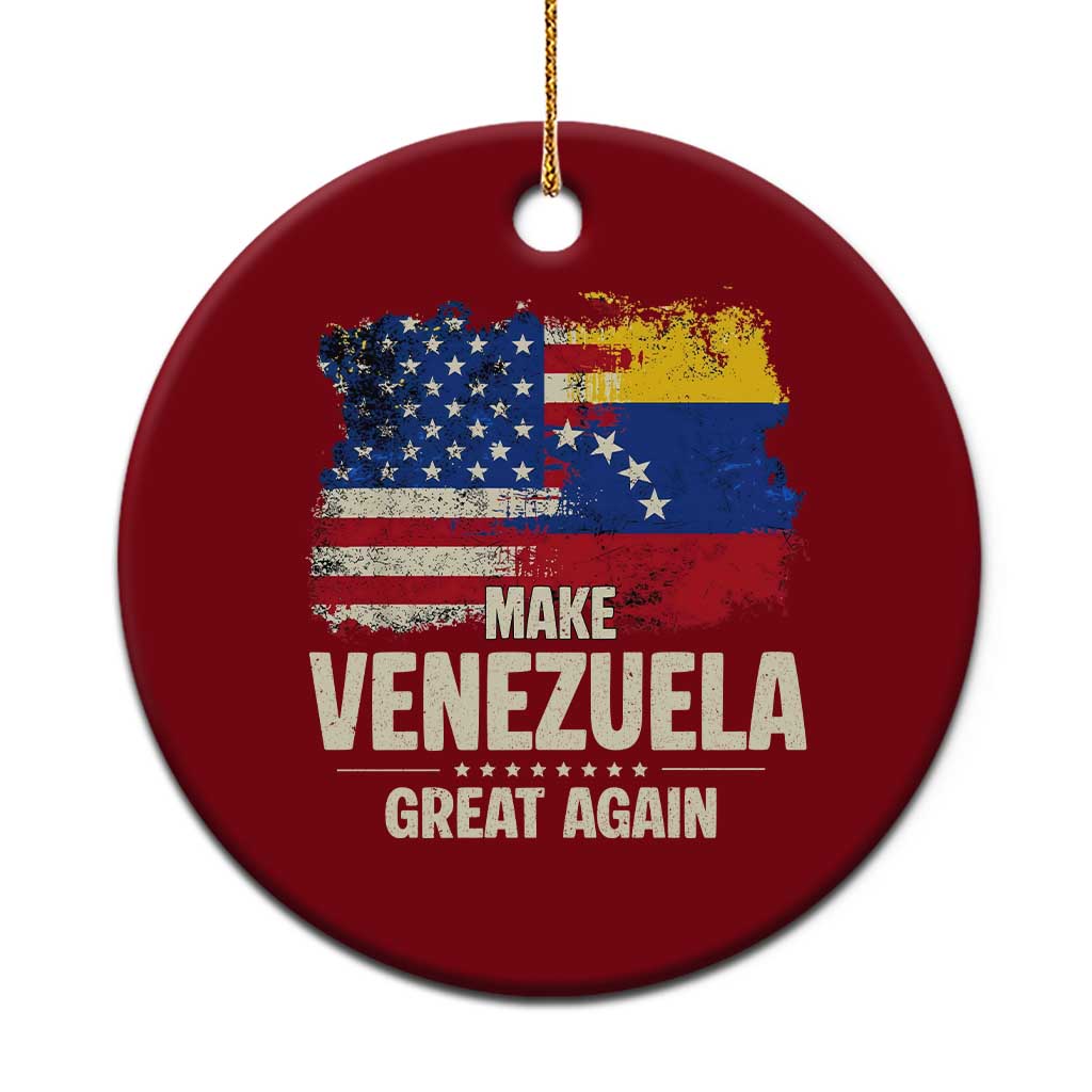 Make Venezuela Great Again Ceramic Ornament Distressed US  and Venezuela Flag Unity - Wonder Print Shop