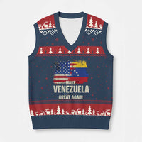 Make Venezuela Great Again V-Neck Knit Sweater Vest Distressed US  and Venezuela Flag Unity - Wonder Print Shop
