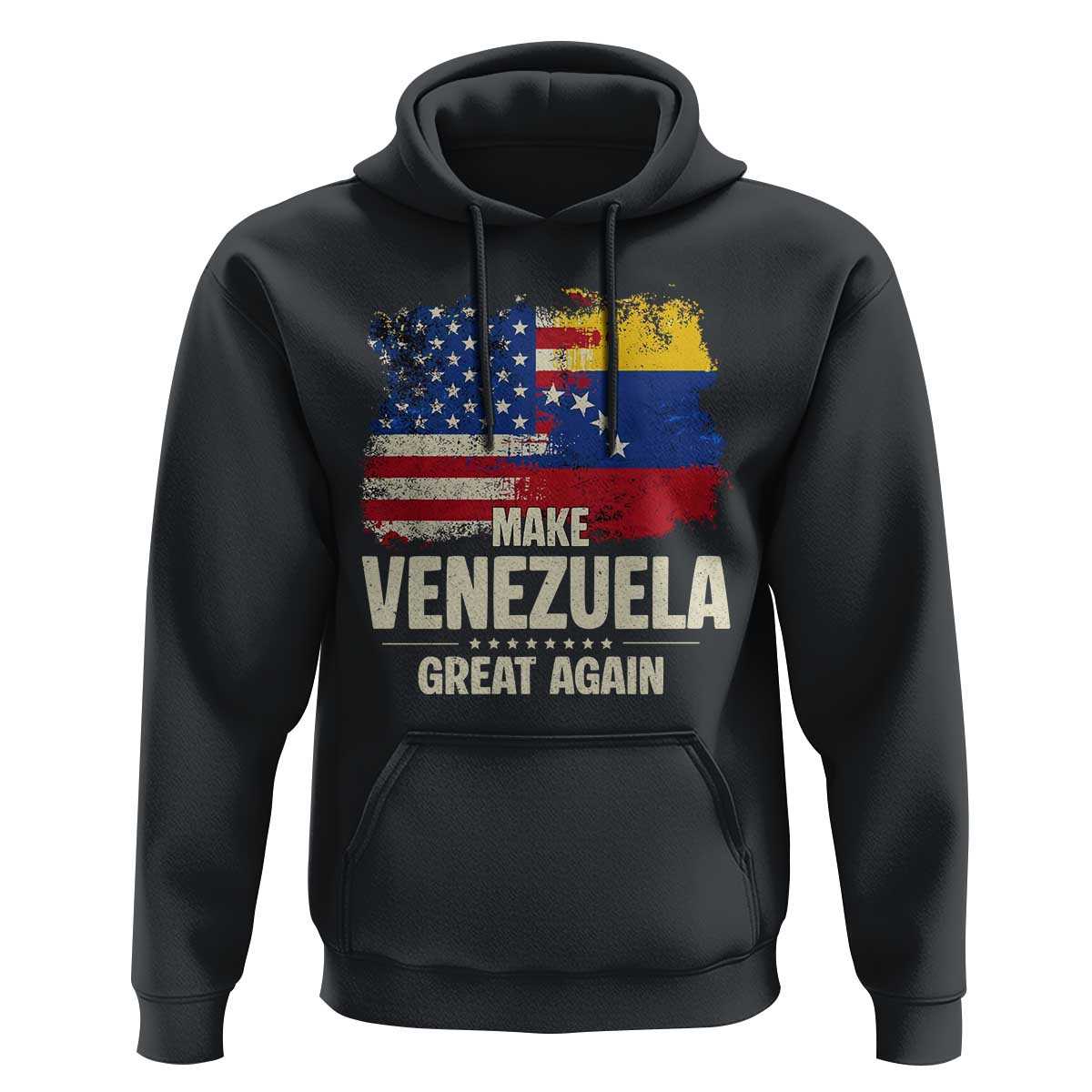 Make Venezuela Great Again Hoodie Distressed US  and Venezuela Flag Unity - Wonder Print Shop