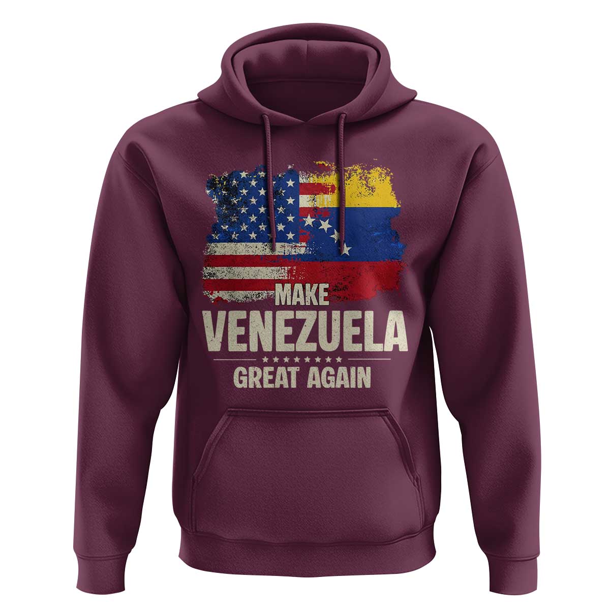 Make Venezuela Great Again Hoodie Distressed US  and Venezuela Flag Unity - Wonder Print Shop