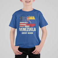 Make Venezuela Great Again T Shirt For Kid Distressed US  and Venezuela Flag Unity - Wonder Print Shop