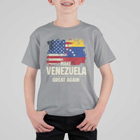 Make Venezuela Great Again T Shirt For Kid Distressed US  and Venezuela Flag Unity - Wonder Print Shop