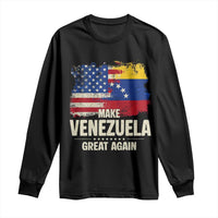 Make Venezuela Great Again Long Sleeve Shirt Distressed US  and Venezuela Flag Unity - Wonder Print Shop