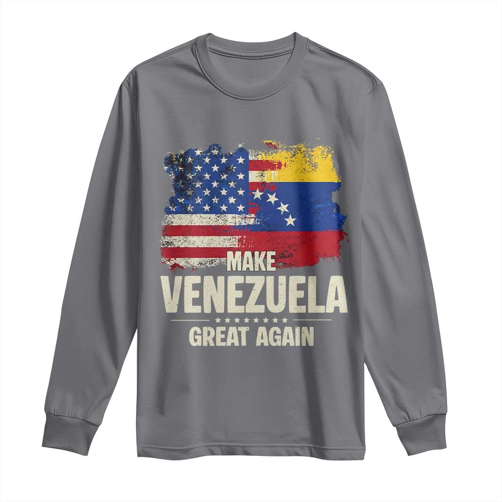 Make Venezuela Great Again Long Sleeve Shirt Distressed US  and Venezuela Flag Unity - Wonder Print Shop