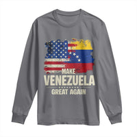 Make Venezuela Great Again Long Sleeve Shirt Distressed US  and Venezuela Flag Unity - Wonder Print Shop