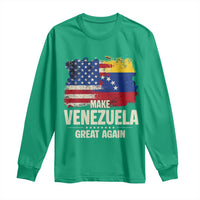 Make Venezuela Great Again Long Sleeve Shirt Distressed US  and Venezuela Flag Unity - Wonder Print Shop