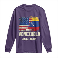 Make Venezuela Great Again Long Sleeve Shirt Distressed US  and Venezuela Flag Unity - Wonder Print Shop