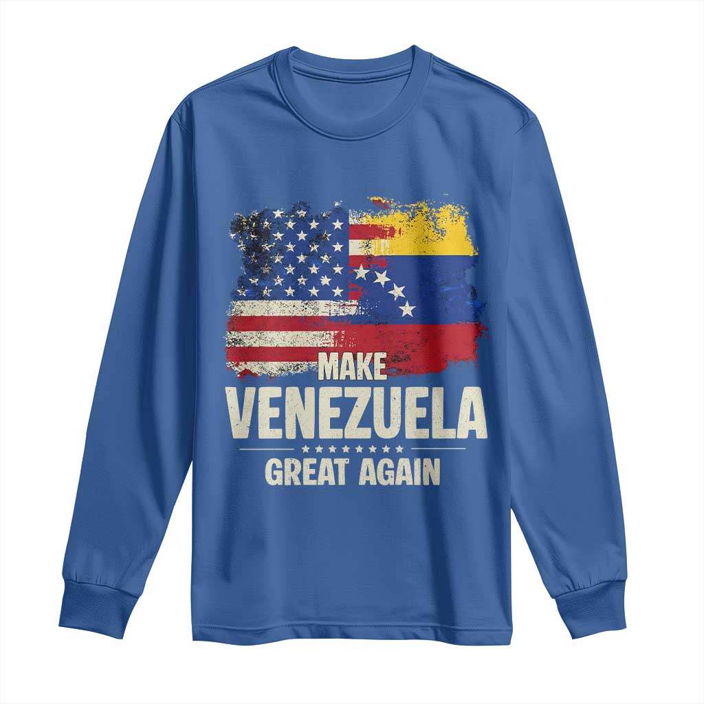 Make Venezuela Great Again Long Sleeve Shirt Distressed US  and Venezuela Flag Unity - Wonder Print Shop