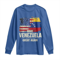 Make Venezuela Great Again Long Sleeve Shirt Distressed US  and Venezuela Flag Unity - Wonder Print Shop