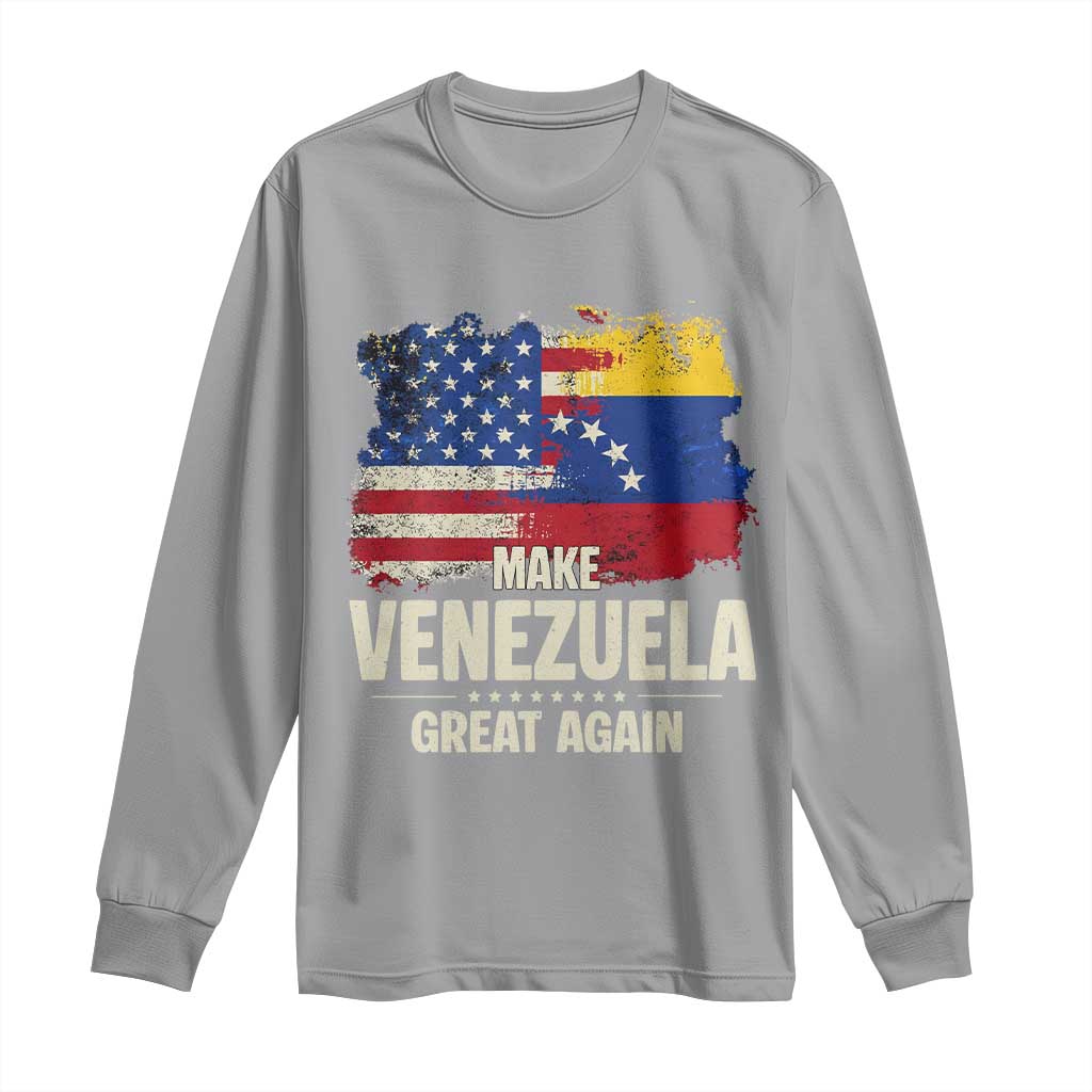 Make Venezuela Great Again Long Sleeve Shirt Distressed US  and Venezuela Flag Unity - Wonder Print Shop