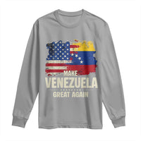 Make Venezuela Great Again Long Sleeve Shirt Distressed US  and Venezuela Flag Unity - Wonder Print Shop