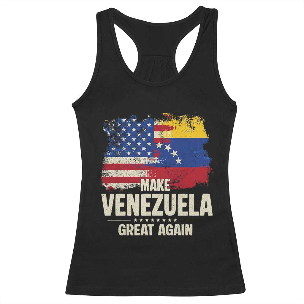 Make Venezuela Great Again Racerback Tank Top Distressed US  and Venezuela Flag Unity - Wonder Print Shop