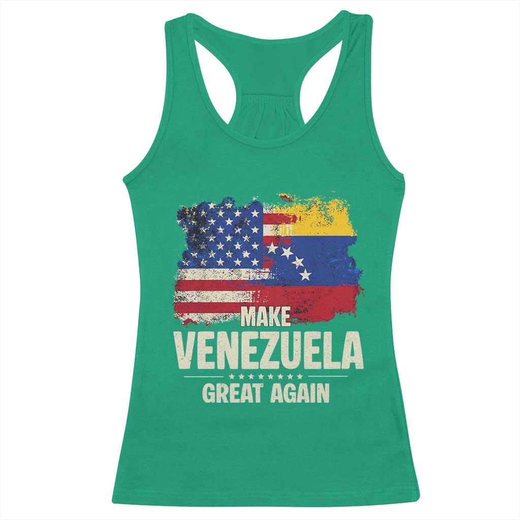 Make Venezuela Great Again Racerback Tank Top Distressed US  and Venezuela Flag Unity - Wonder Print Shop