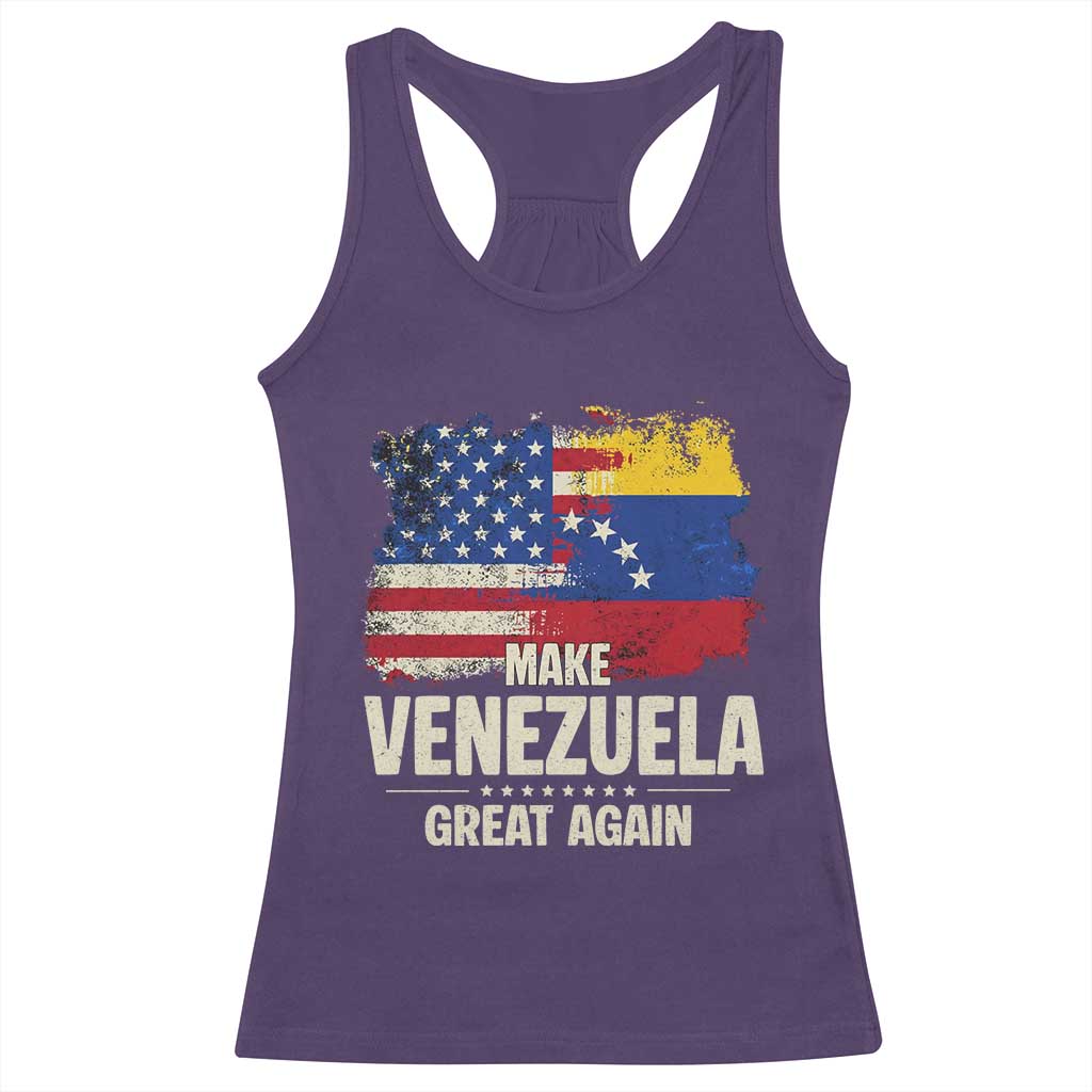 Make Venezuela Great Again Racerback Tank Top Distressed US  and Venezuela Flag Unity - Wonder Print Shop
