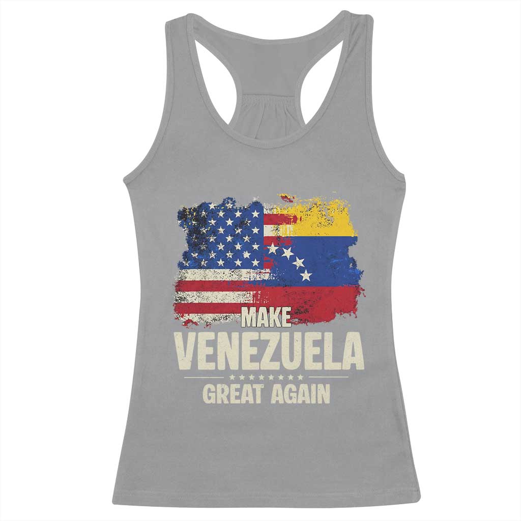 Make Venezuela Great Again Racerback Tank Top Distressed US  and Venezuela Flag Unity - Wonder Print Shop