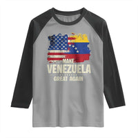 Make Venezuela Great Again Raglan Shirt Distressed US  and Venezuela Flag Unity - Wonder Print Shop