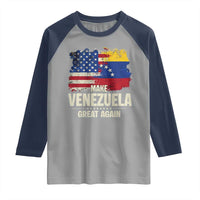 Make Venezuela Great Again Raglan Shirt Distressed US  and Venezuela Flag Unity - Wonder Print Shop