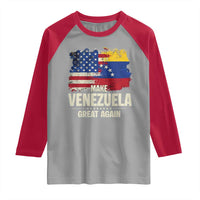 Make Venezuela Great Again Raglan Shirt Distressed US  and Venezuela Flag Unity - Wonder Print Shop