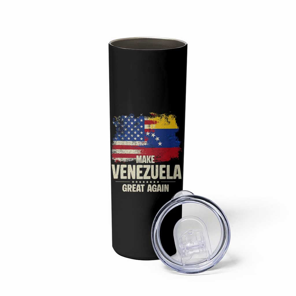 Make Venezuela Great Again Skinny Tumbler Distressed US  and Venezuela Flag Unity - Wonder Print Shop