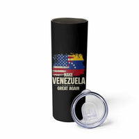 Make Venezuela Great Again Skinny Tumbler Distressed US  and Venezuela Flag Unity - Wonder Print Shop