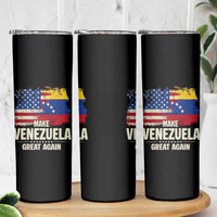 Make Venezuela Great Again Skinny Tumbler Distressed US  and Venezuela Flag Unity - Wonder Print Shop